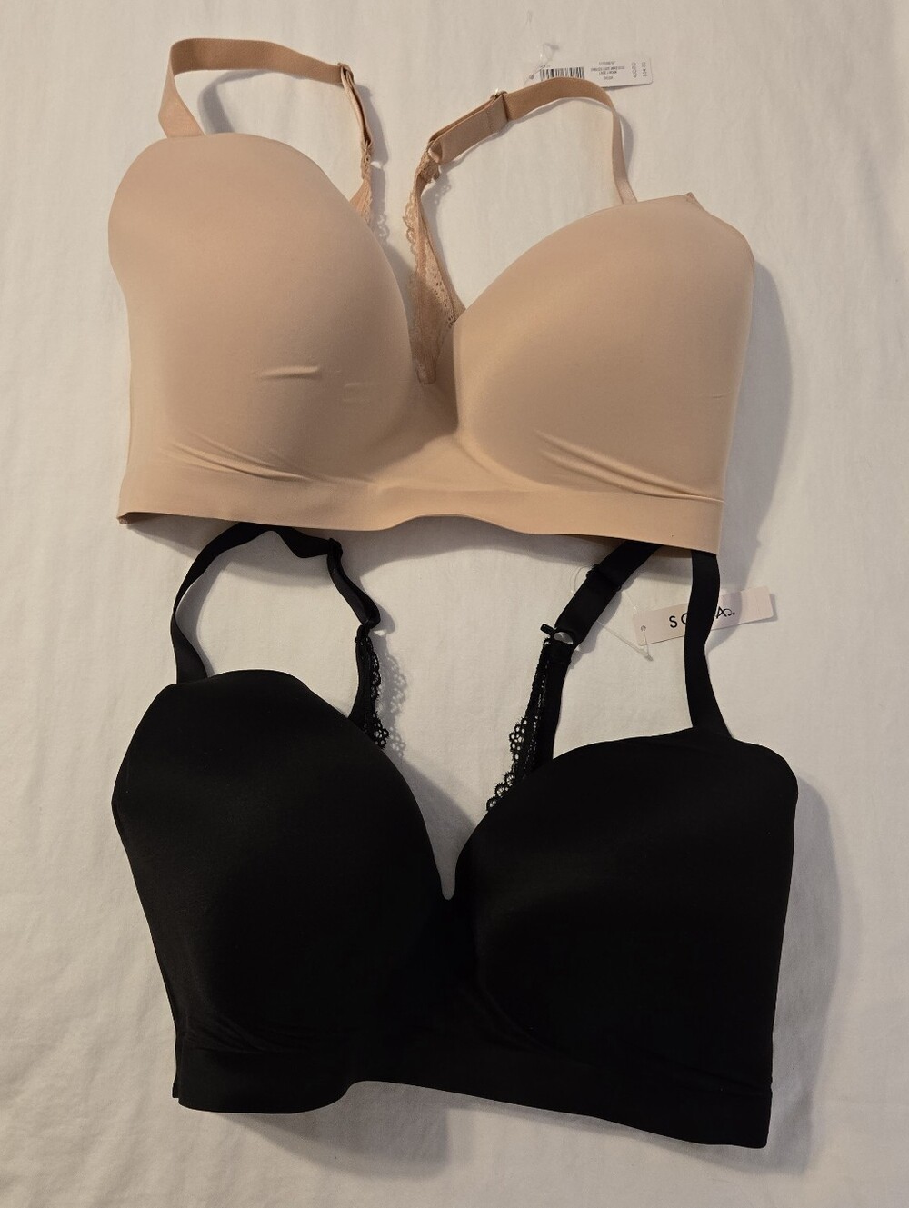 NWT LOT of 2 Soma Enbliss Luxe Wireless Lace J Hook Bras 40DDD
